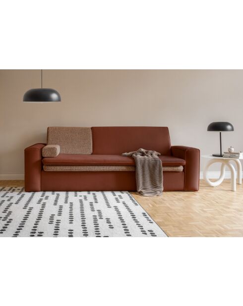 Canapé 3 Places Convertible Wilson Brique- 237x97x90 cm