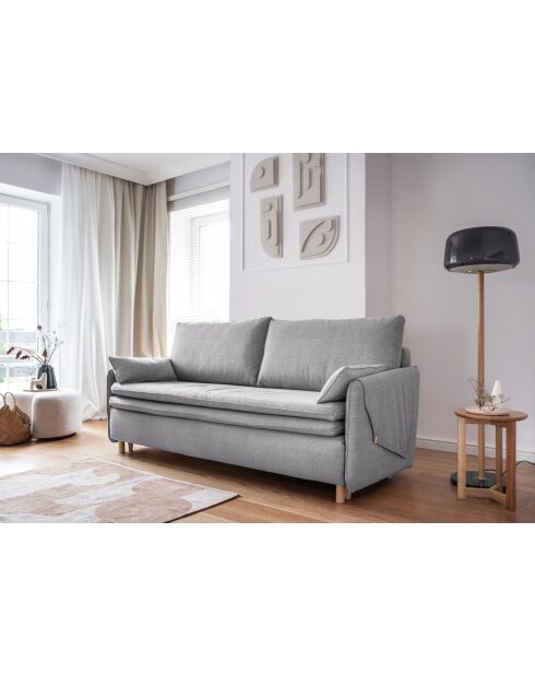 Simon 3-Sitzer-Ausziehsofa, hellgrau — 207 x 90 x 85 cm