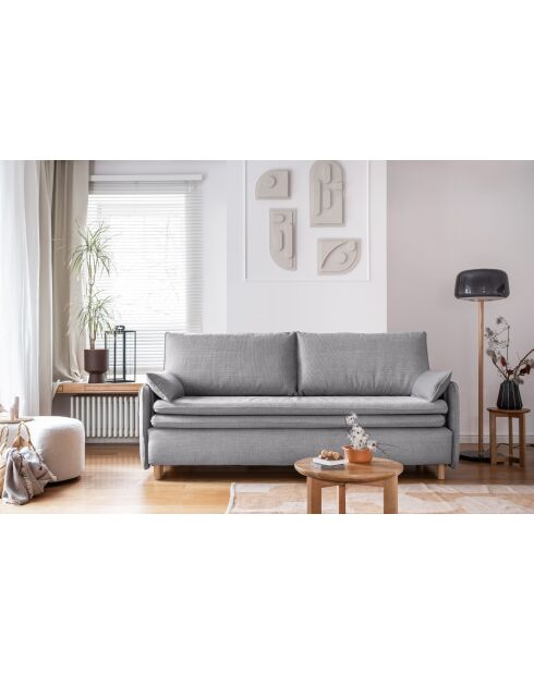 Simon 3-Sitzer-Ausziehsofa, hellgrau — 207 x 90 x 85 cm