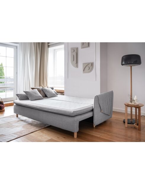 Simon 3-Sitzer-Ausziehsofa, hellgrau — 207 x 90 x 85 cm