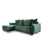 Canapé d'angle Convertible reversible Lazy Lukka Vert bouteille- 253x155x85 cm