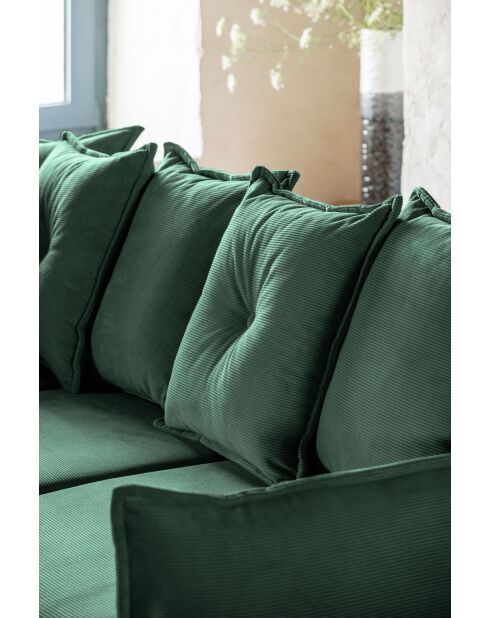 Canapé d'angle Convertible reversible Lazy Lukka Vert bouteille- 253x155x85 cm