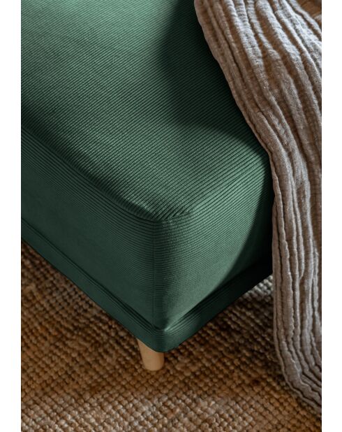 Canapé d'angle Convertible reversible Lazy Lukka Vert bouteille- 253x155x85 cm