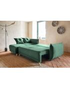 Canapé d'angle Convertible reversible Lazy Lukka Vert bouteille- 253x155x85 cm