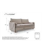 Simon 3-Sitzer-Ausziehsofa, dunkelgrau — 207 x 90 x 85 cm