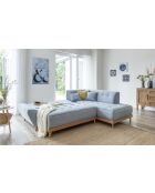 6pl Rechtes ausziehbares Ecksofa Dazzling Daisy Light Blue- 253 x 190 x 77 cm