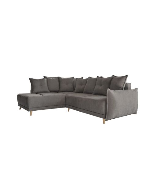 L hoekbank omvormbaar linkerhoek Lazy Lukka donkergrijs- 247x191x85 cm