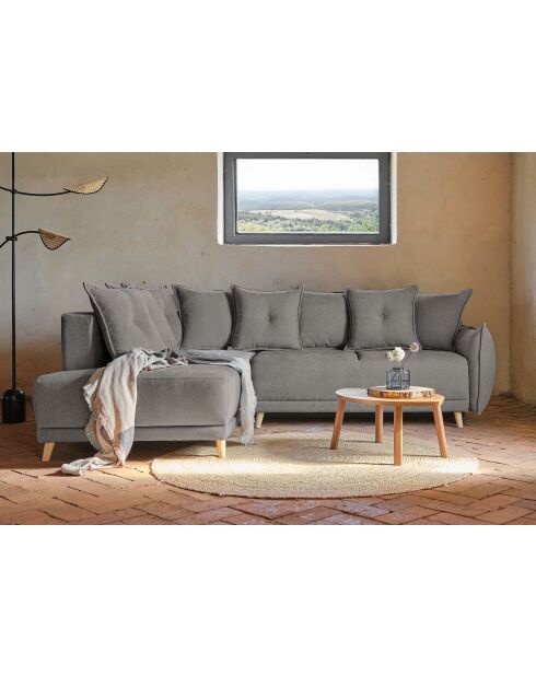 L hoekbank omvormbaar linkerhoek Lazy Lukka donkergrijs- 247x191x85 cm