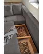 L hoekbank omvormbaar linkerhoek Lazy Lukka donkergrijs- 247x191x85 cm