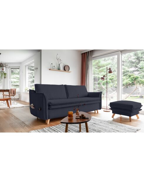 Charming Charlie Slim 3-Sitzer-Ausziehsofa, 225 x 90 x 85 cm, Anthrazit