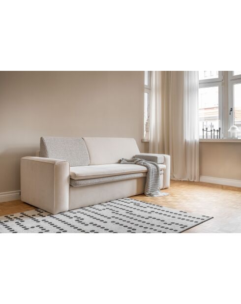 Divano convertibile Wilson beige a 3 posti - 237x97x90 cm