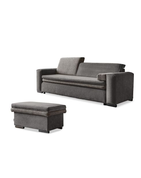 Dunkelgraues ausziehbares 3-Sitzer-Sofa von Groovy Miu — 235 x 95 x 92/82 cm