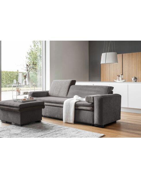 Dunkelgraues ausziehbares 3-Sitzer-Sofa von Groovy Miu — 235 x 95 x 92/82 cm