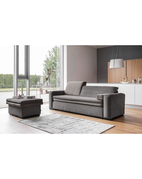 Dunkelgraues ausziehbares 3-Sitzer-Sofa von Groovy Miu — 235 x 95 x 92/82 cm