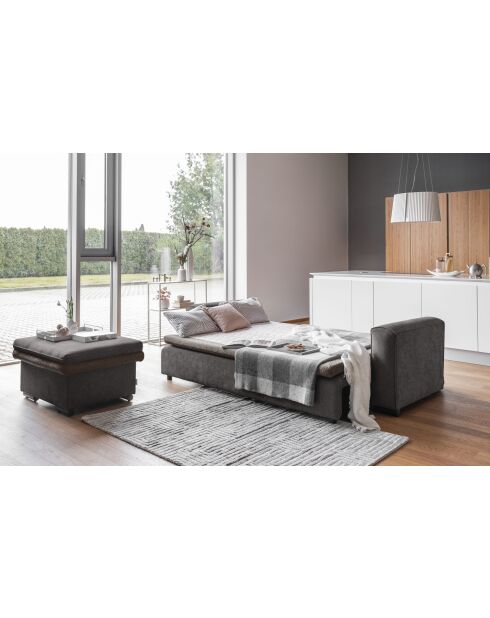 Dunkelgraues ausziehbares 3-Sitzer-Sofa von Groovy Miu — 235 x 95 x 92/82 cm