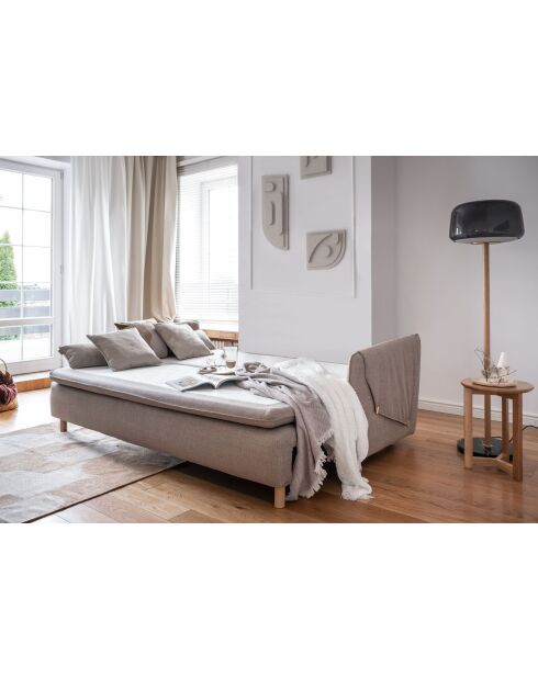 Simon Taupe, ausziehbares 3-Sitzer-Sofa, 207 x 90 x 85 cm