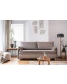 Simon Taupe, ausziehbares 3-Sitzer-Sofa, 207 x 90 x 85 cm