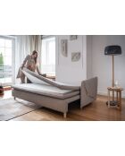 Simon Taupe, ausziehbares 3-Sitzer-Sofa, 207 x 90 x 85 cm