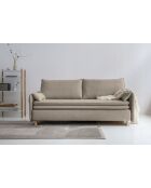 Simon 3-Sitzer-Ausziehsofa, dunkelbeige — 207 x 90 x 85 cm