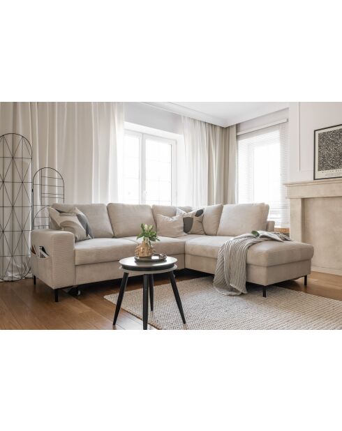L Wandelbares rechtwinkliges Ecksofa Lofty Lilly Beige- 237 x 197 x 84 cm