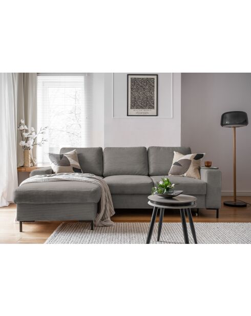 Divano angolare sinistro convertibile Lofty Lilly grigio chiaro - 236x148x84 cm