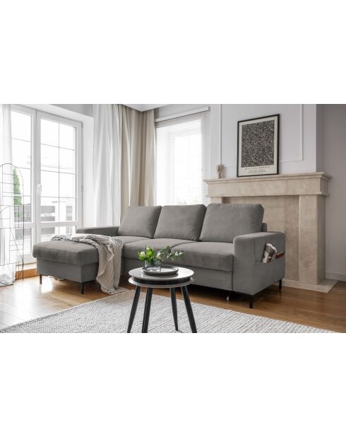 Divano angolare sinistro convertibile Lofty Lilly grigio chiaro - 236x148x84 cm