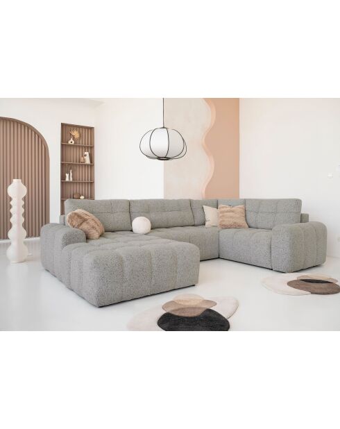 Lulu grijze omvormbare U-hoekbank links - 333x213x94 cm