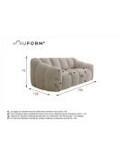Muschelgraues 2/3-Sitzer-Sofa - 190x109x75 cm
