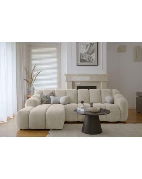 Vaste hoekbank S links Shell Beige- 255x165x75 cm