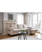 Lofty Lilly beige converteerbare hoekbank met rechte hoek - 236x148x84 cm