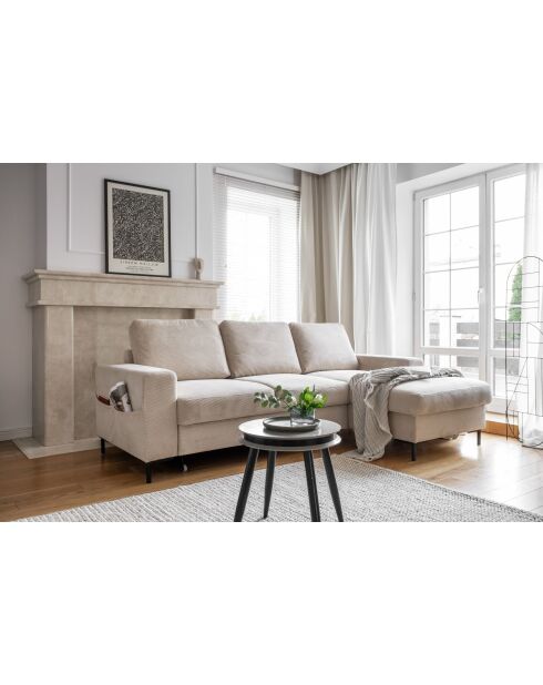 Lofty Lilly Beigefarbenes Ecksofa, rechtwinklig, 236 x 148 x 84 cm