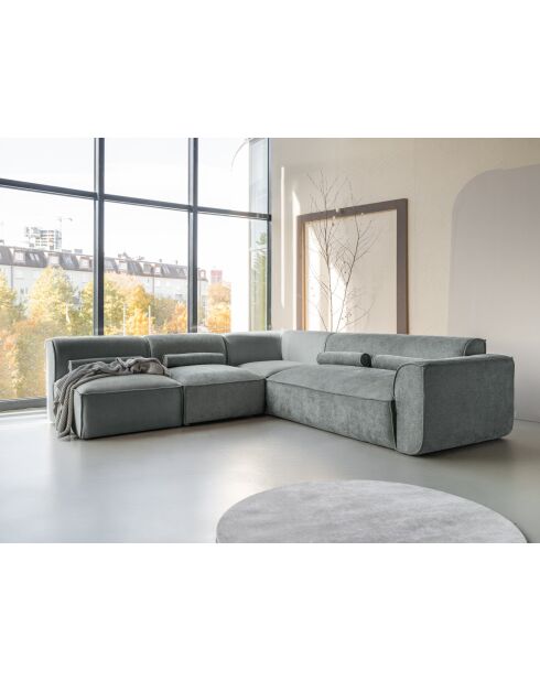 L-MAX festes Ecksofa, links Flex Felix Olive- 265x248x70 cm