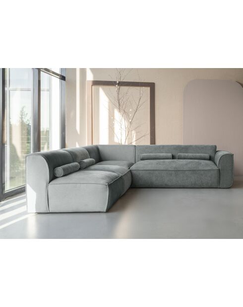 L-MAX festes Ecksofa, links Flex Felix Olive- 265x248x70 cm