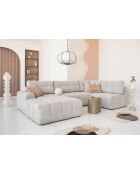 Lulu Cabriolet U-hoekbank links, zout en peper, 333x187x94 cm