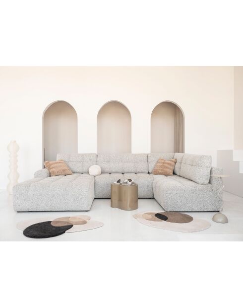 Lulu Cabriolet U-hoekbank links, zout en peper, 333x187x94 cm