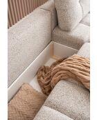 Lulu Cabriolet U-hoekbank links, zout en peper, 333x187x94 cm