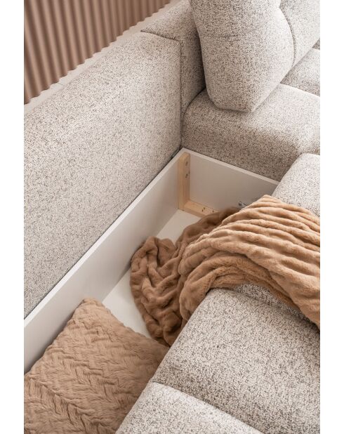 Lulu Cabriolet U-hoekbank links, zout en peper, 333x187x94 cm