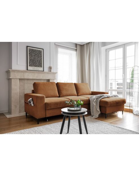 Divano angolare convertibile ad angolo retto Lofty Lilly Brick - 236x148x84 cm