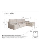S-MAX konvertierbares Ecksofa rechts Lulu Vert- 338x184x94 cm