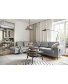 L-MAX Wandelbares Ecksofa linke Ecke Lofty Lilly Hellgrau- 304x197x84 cm