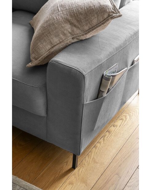 L-MAX Wandelbares Ecksofa linke Ecke Lofty Lilly Hellgrau- 304x197x84 cm