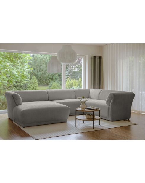 Gatsby Fixed U hoekbank rechts lichtgrijs - 341x233x87 cm