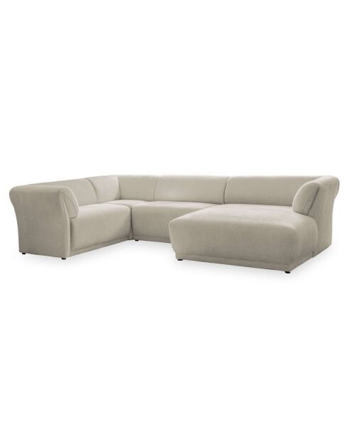 Gatsby beige vaste U-hoekbank aan de linkerkant - 341x233x87 cm