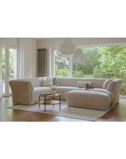 Gatsby beige vaste U-hoekbank aan de linkerkant - 341x233x87 cm