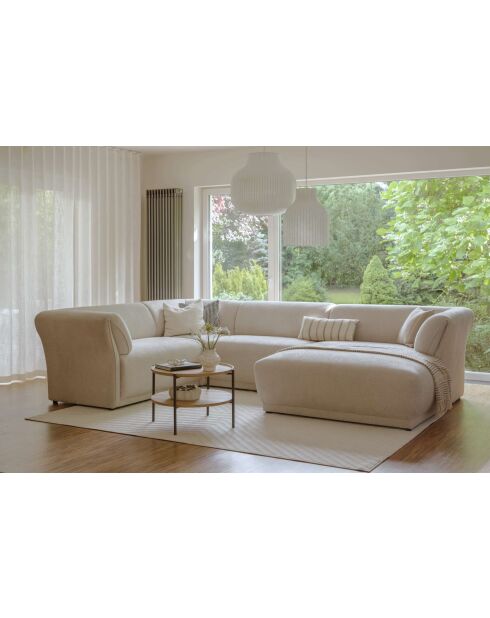 Gatsby beige vaste U-hoekbank aan de linkerkant - 341x233x87 cm