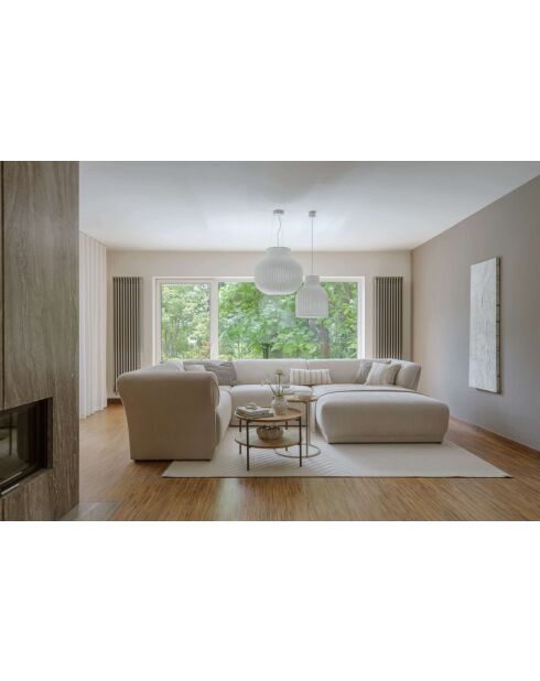 Gatsby beige vaste U-hoekbank aan de linkerkant - 341x233x87 cm