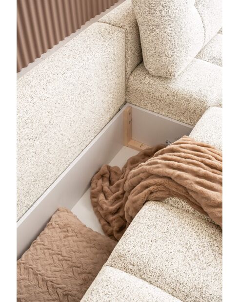 Lulu beige converteerbare U-hoekbank links - 333x187x94 cm