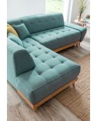 canapé d'angle 6pl Gauche convertible Dazzling Daisy Turquoise- 253x190x77 cm
