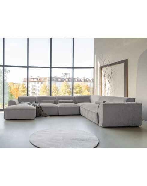 Festes U-Ecksofa, rechts Flex Felix Gray - 337x265x70 cm