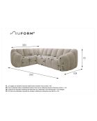 Fixed L Left Shell Ecksofa Dunkelgrün — 265 x 205 x 75 cm